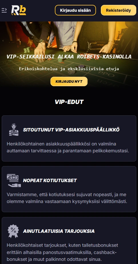 roibets mobile vip page